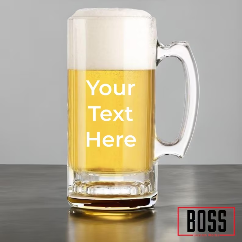 Personalized Engraved Beer Mug Boss Custom Works 1012